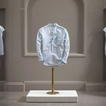 Camisa de lino Manga Larga cuello mao